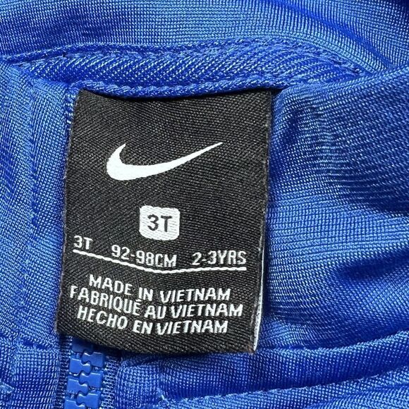 Nike Sweatshirt Toddler Size 3T Blue Full Zip Mock Neck Pockets Casual Logo - Picture 3 of 3
